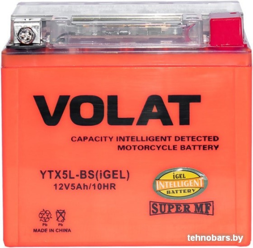 Мотоциклетный аккумулятор VOLAT YTX5L-BS(iGEL) (5 А·ч) фото 4