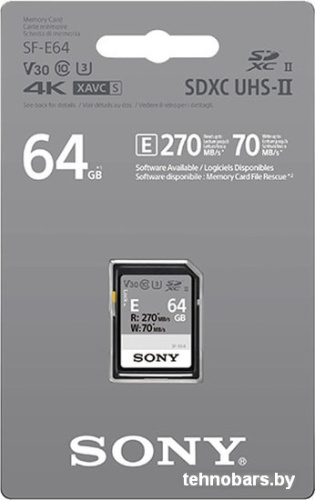 Карта памяти Sony SDXC SF-E64 64GB фото 4