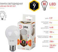 Светодиодная лампочка ЭРА STD LED A60-9W-827-E27 Б0032246