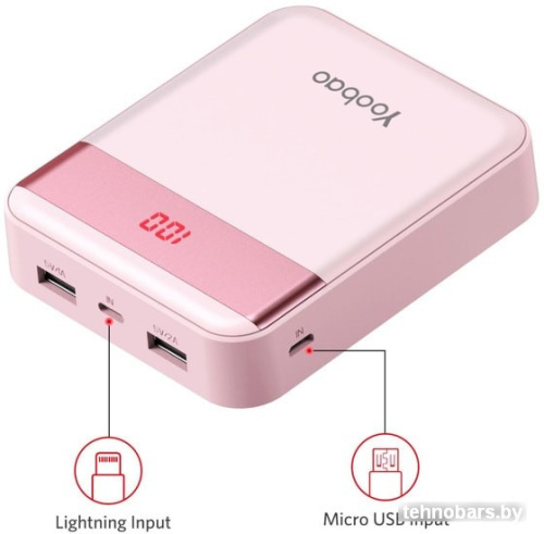 Портативное зарядное устройство Yoobao M4 Pro (розовый) фото 4