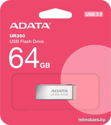 USB Flash ADATA UR350 64GB UR350-64G-RSR/BG (серебристый/коричневый) фото 3