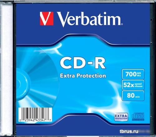 CD-R диск Verbatim 700Mb DL Extra Protection 52x Slim 43347 (1 шт.) фото 4