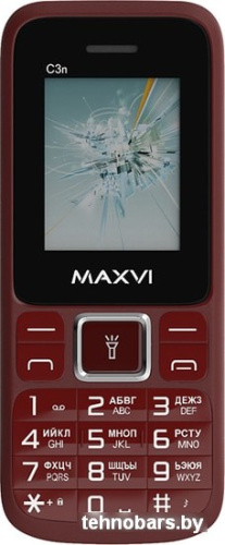 Мобильный телефон Maxvi C3n (винный красный) фото 4