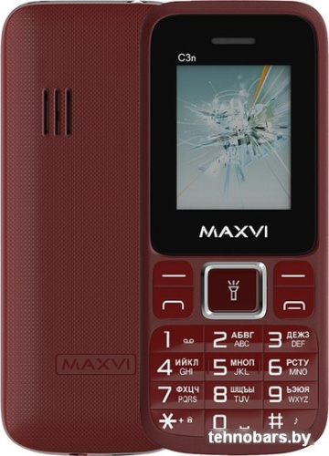 Мобильный телефон Maxvi C3n (винный красный) фото 3
