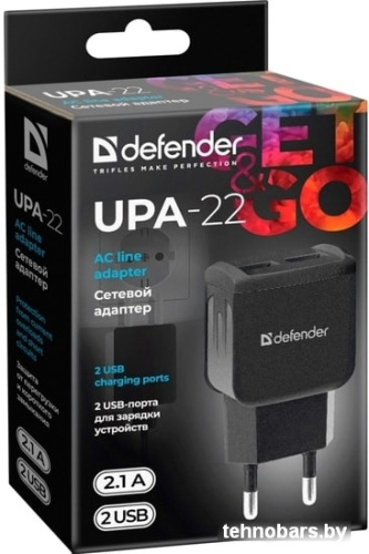Сетевое зарядное Defender UPA-22 (черный) фото 5
