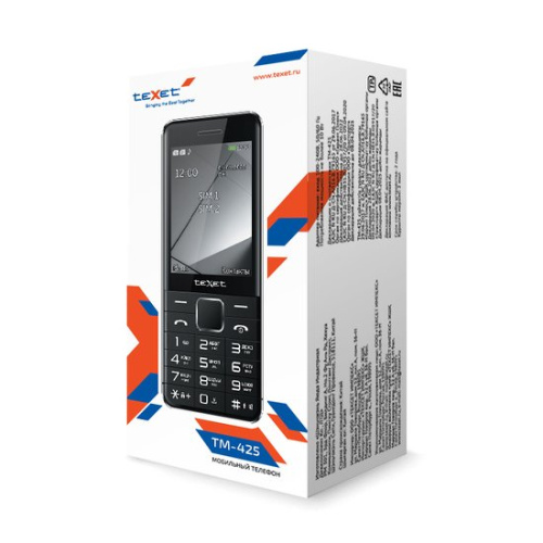 Кнопочный телефон TeXet TM-425 (черный) фото 7