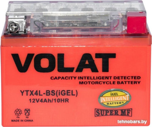 Мотоциклетный аккумулятор VOLAT YTX4L-BS(iGEL) (4 А·ч) фото 4