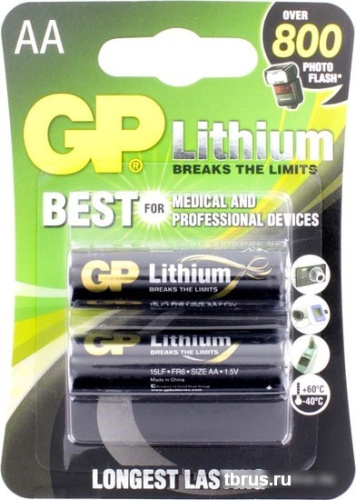 Элементы питания GP Lithium AA 2 шт. GP15LF-2CR2 фото 6