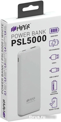 Портативное зарядное устройство Hiper PSL5000 (белый) фото 6