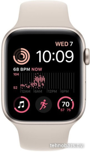 Умные часы Apple Watch SE 2 44 мм (алюминиевый корпус, звездный свет/звездный свет, спортивный силиконовый ремешок M/L) фото 4