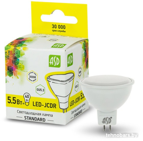 Светодиодная лампа ASD LED-JCDR-standard GU5.3 5.5 Вт 3000 К [4690612002262] фото 4