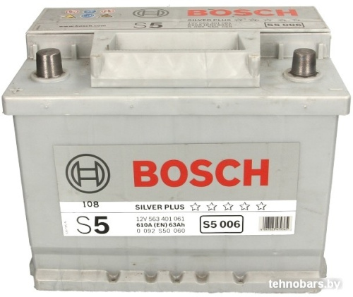 Автомобильный аккумулятор Bosch S5 006 (563401061) 63 А/ч фото 5