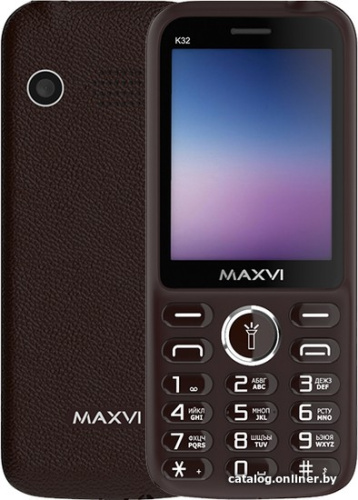Кнопочный телефон Maxvi K32 (коричневый) фото 3