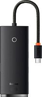 USB-хаб Baseus Lite Series 4-Port USB A - Type C WKQX030301 (0.25 м, черный)