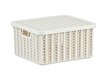 Ящик для хранения с крышкой ВЯЗАНИЕ 85х148х170мм (белый) (IDEA) (М2368)
