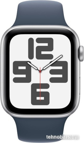 Умные часы Apple Watch SE 2 44 мм (алюминиевый корпус, серебристый/грозовой синий, спортивный силиконовый ремешок M/L) фото 4