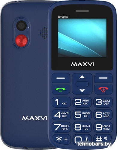 Кнопочный телефон Maxvi B100ds (синий) фото 3