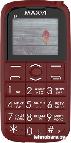 Кнопочный телефон Maxvi B7 (винный красный) фото 4