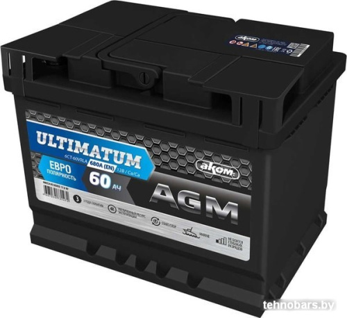 Автомобильный аккумулятор AKOM Ultimatum AGM R (60 А·ч) фото 3