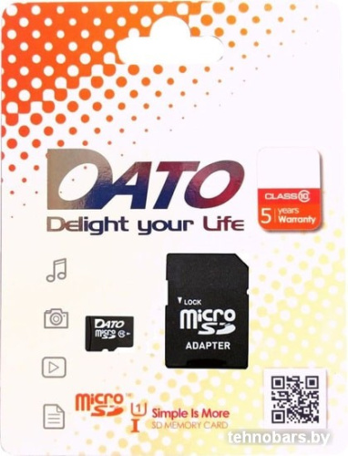Карта памяти Dato microSDHC DTTF016GUIC10 16GB (с адаптером) фото 4