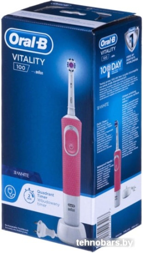 Электрическая зубная щетка Braun Oral-B Vitality 100 3D White D100.413.1 (розовый) фото 4