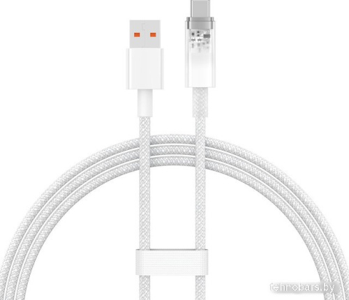 Кабель Baseus Explorer Series Fast Charging Cable with Smart Temperature Control 100W USB Type-A - USB Type-C (2 м, белый) фото 4