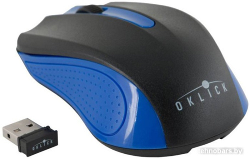 Мышь Oklick 485MW+ (черный/синий) [384105] фото 3