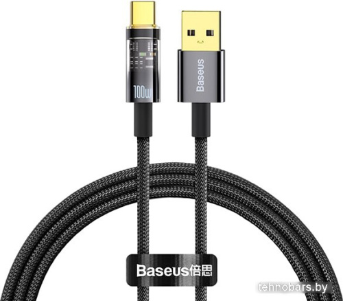 Кабель Baseus Explorer Series Auto Power-Off Fast Charging USB Type-A -USB Type-C (2 м, черный) фото 3