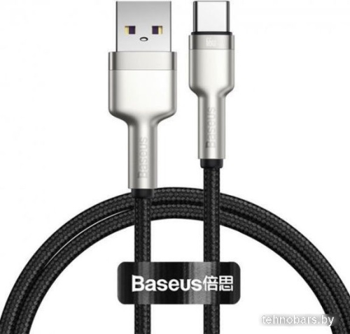 Кабель Baseus Cafule Series Metal Data Cable USB Type-A - Type-C 66W CAKF000001 (0.25 м, черный) фото 3