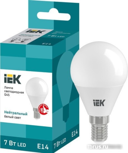 Светодиодная лампа IEK ECO G45 E14 7 Вт 4000 К фото 3