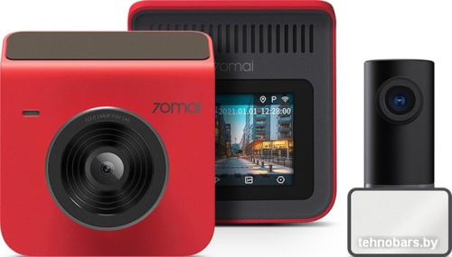 Автомобильный видеорегистратор 70mai Dash Cam A400 + камера заднего вида RC09 (красный) фото 3
