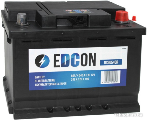 Автомобильный аккумулятор EDCON DC60540R (60 А·ч) фото 3