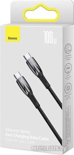 Кабель Baseus Glimmer Series Fast Charging Data Cable USB Type-C - Type-C 100W CADH000801 (2 м, черный) фото 5