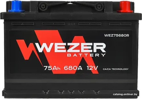 Автомобильный аккумулятор Wezer WEZ75680R (75 А·ч) фото 3