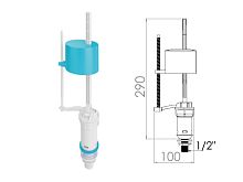Поплавочный клапан нижней подачи воды 1/2, пл. резьба, AV Engineering (AVE129705)