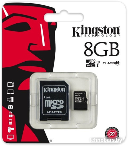 Карта памяти Kingston microSDHC (Class 10) U1 8GB + адаптер [SDCIT/8GB] фото 5