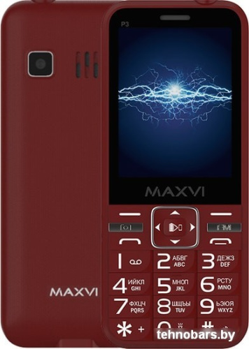 Мобильный телефон Maxvi P3 (винный красный) фото 3