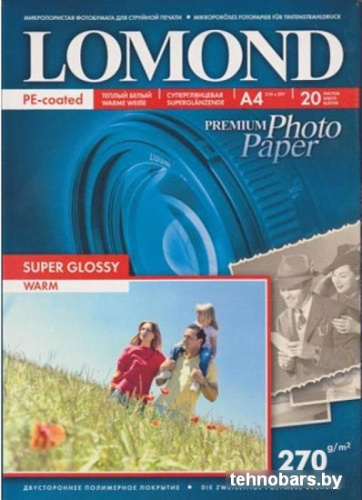 Фотобумага Lomond суперглянцевая односторонняя A4 270 г/кв.м. 20 листов (1106101) фото 3