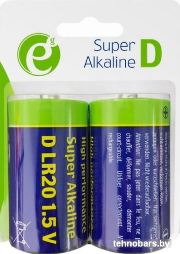 Батарейки EnerGenie Super Alkaline D 2 шт. EG-BA-LR20-01 фото 3