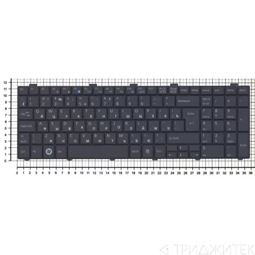 Клавиатура для ноутбука Fujitsu LIFEBOOK AH530, AH531, NH751 чёрная