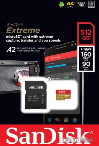 Карта памяти SanDisk Extreme SDSQXA1-512G-GN6MA 512GB (с адаптером) фото 7