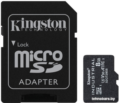 Карта памяти Kingston Industrial microSDHC SDCIT2/8GB 8GB (с адаптером) фото 3