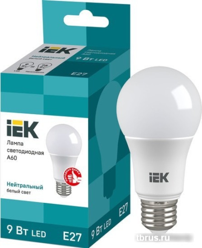 Светодиодная лампа IEK ECO A60 E27 9 Вт 4000 К фото 3