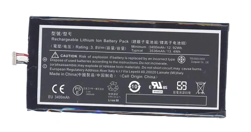 Аккумулятор ZAW1975Q для планшета Acer Iconia Tab 7 (A1-713, A1-713HD) 3400 мАч, 3,8В.