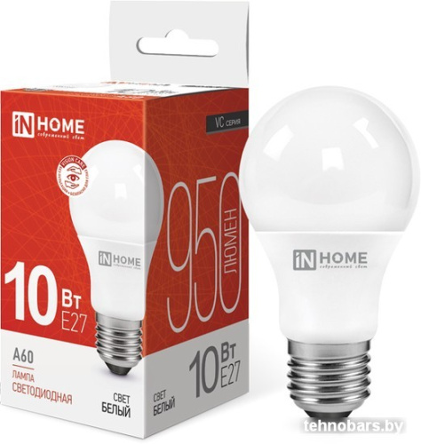 Светодиодная лампочка In Home LED-A60-VC 10Вт 230В Е27 4000К 950Лм 4690612020211 фото 3