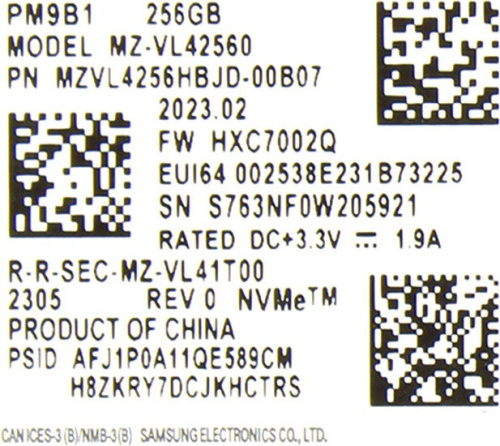 SSD Samsung PM9B1 256GB MZVL4256HBJD-00B07 фото 4