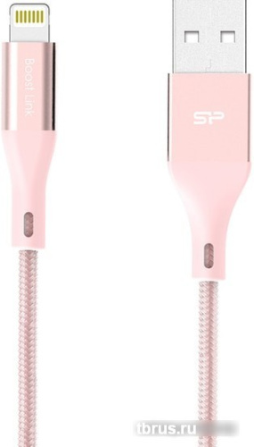 Кабель Silicon-Power Boost Link Nylon USB Type-A - Lightning (1 м, розовый) фото 3