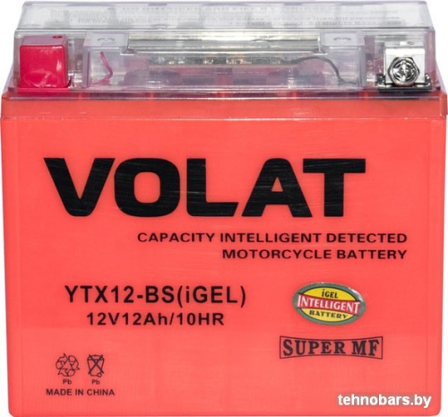Мотоциклетный аккумулятор VOLAT YTX12-BS(iGEL) (12 А·ч) фото 4