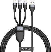 Кабель Baseus Flash Series Type-C - MicroUSB - Lightning - USB (1.2 м, черный)