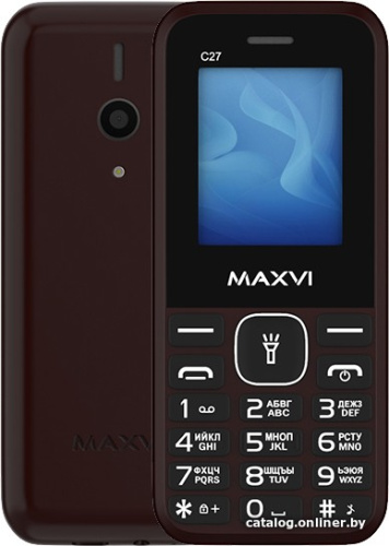 Кнопочный телефон Maxvi C27 (коричневый) фото 3